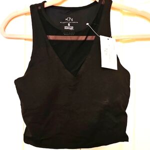 NWT - Klassy Network Black Mesh V-Neck Tank Top Small